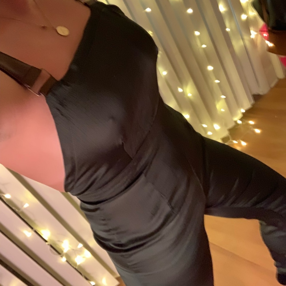 That’s just shine Satin Overalls Nasty Gal